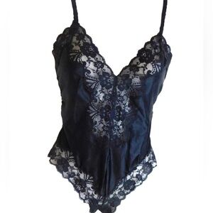 Vintage Guy Laroche Black Lace Bodysuit